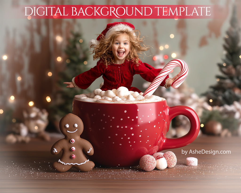 Digital Backdrop Set - Christmas Cocoa