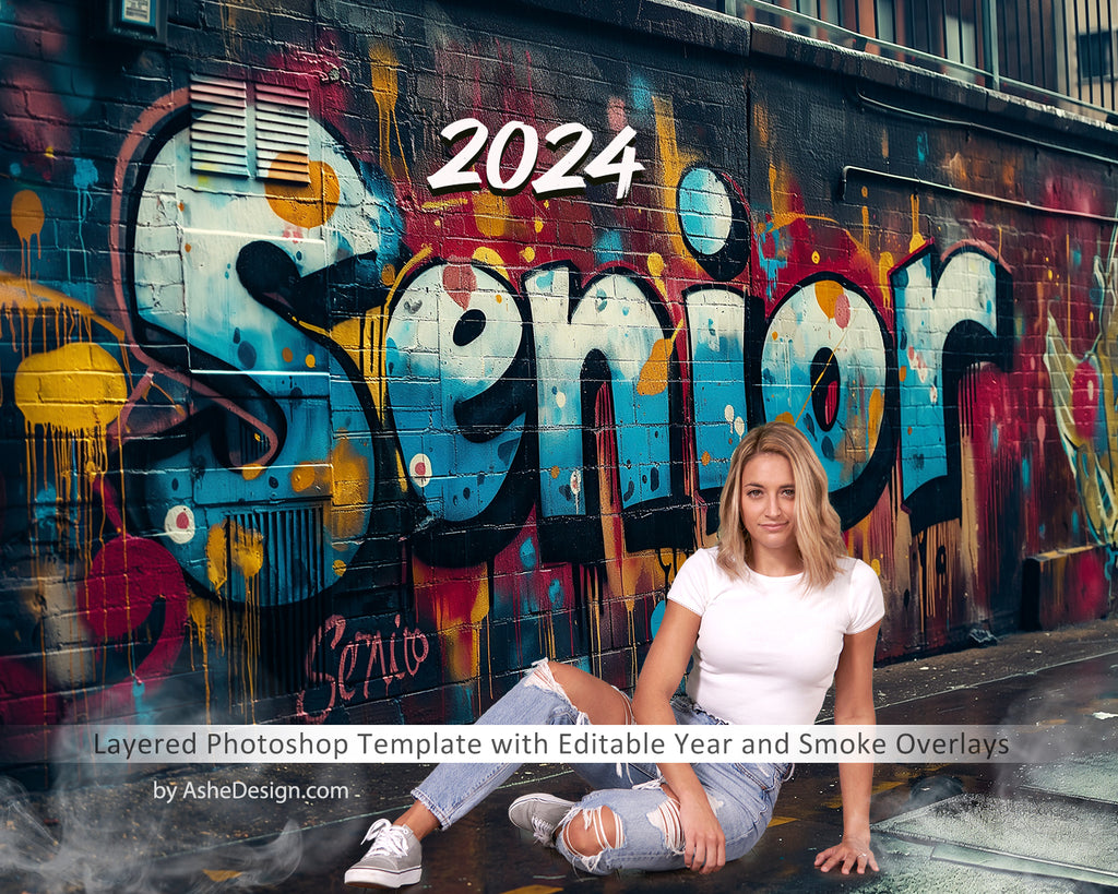 Digital Backdrop Set - Graffiti Senior