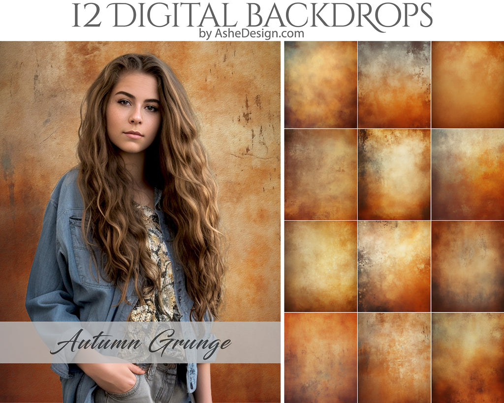Fine Art Digital Photography Backdrops - Autumn Grunge