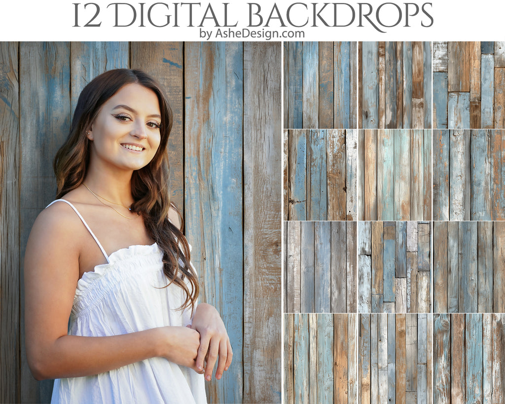 Digital Photography Backdrops - Coastal Wood