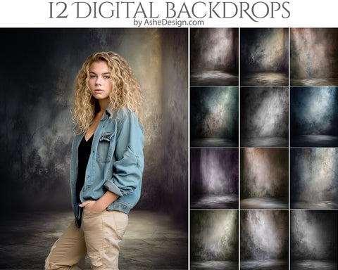 Digital Photography Backdrops - Cracked Studio Grunge