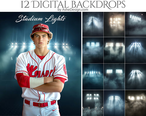 Digital Photography Backdrops - Stadium Lights