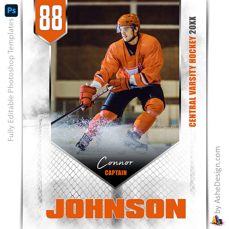 Amped Effects - Banner Year Hockey Poster Template For Photoshop