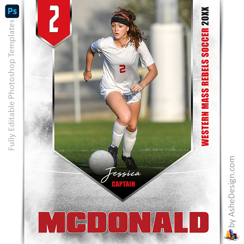 Amped Effects - Banner Year Soccer Poster Template For Photoshop