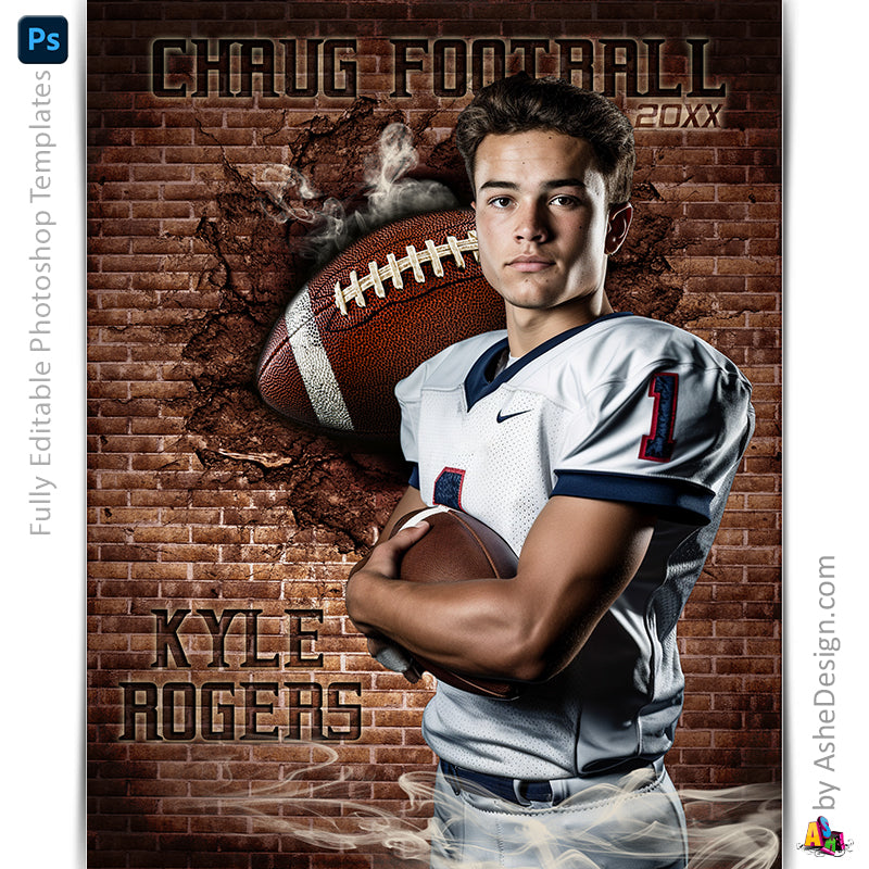 Sports Poster, Photoshop Template, Digital Background, Custom Banner, Senior Night Banner, Football Poster, Football Banner, Football Template, Football Background, Football Backdrop, Football Digital, Football Mom Gift, Homecoming Poster