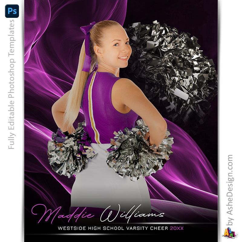 Amped Effects - Color Wave Cheer Poster Template For Photoshop