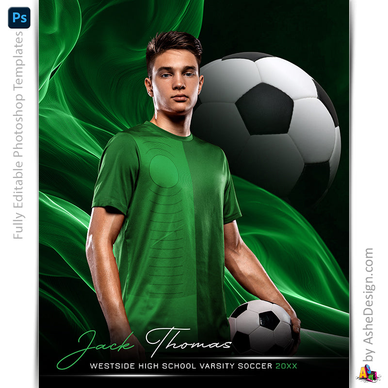 Amped Effects - Color Wave Soccer Poster Template For Photoshop
