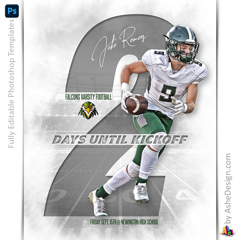 Sports Poster, Photoshop Template, Digital Background, Custom Banner, Senior Night Banner, Football Poster, Football Banner, Football Template, Football Background, Football Backdrop, Football Digital, Football Mom Gift, Homecoming Poster