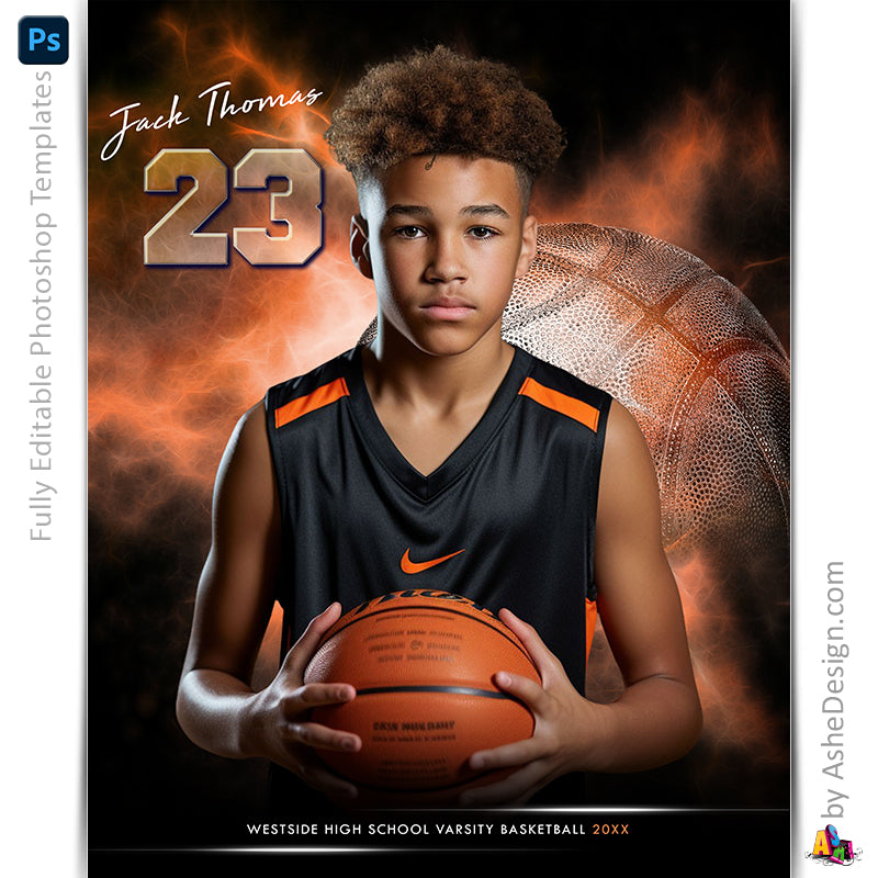 Basketball, Photoshop Template, Digital Background, Basketball Template, basketball poster, senior banner, Sports Poster, Custom Banner, Basketball Backdrop, Basketball Banner, photoshop services, basketball mom