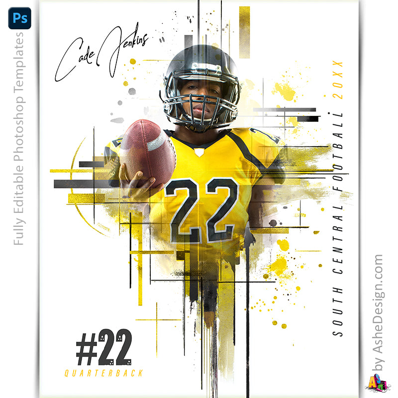 Amped Effects - Geometric Grid Multi-Sport Poster Template For Photoshop