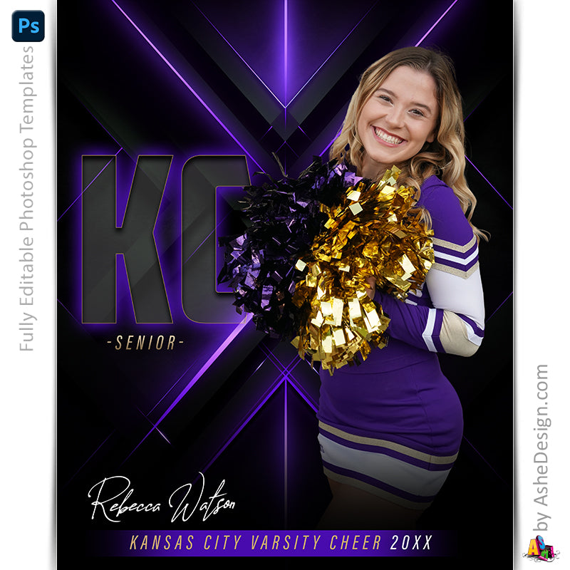 Amped Effects - Glowing Lines Multi-Sport Poster Template For Photoshop