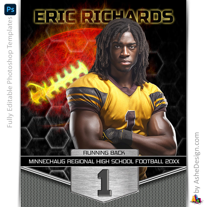 Sports Poster, Photoshop Template, Digital Background, Custom Banner, Senior Banner, Football Poster, Football Banner, Football Template, Football Background, Football Backdrop, Football Digital, Football Mom, Homecoming Poster