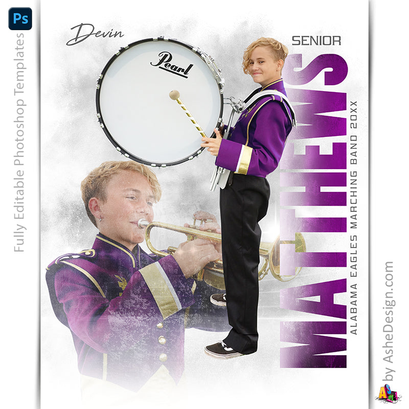 Amped Effects - Grunge Reflection Band Poster Template For Photoshop
