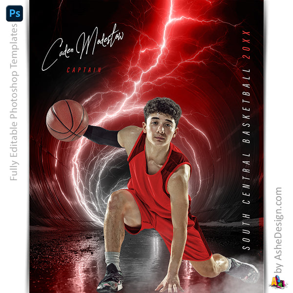 Amped Effects - Lightning Tunnel Multi-Sport Poster Template For Photoshop