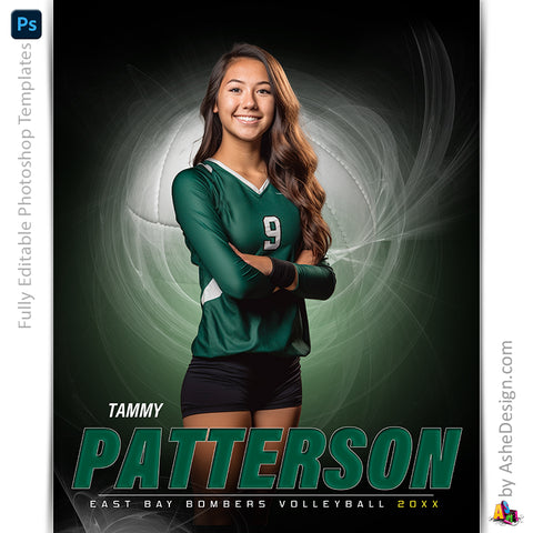 Amped Effects - Mystic Swirl Volleyball Poster Template For Photoshop