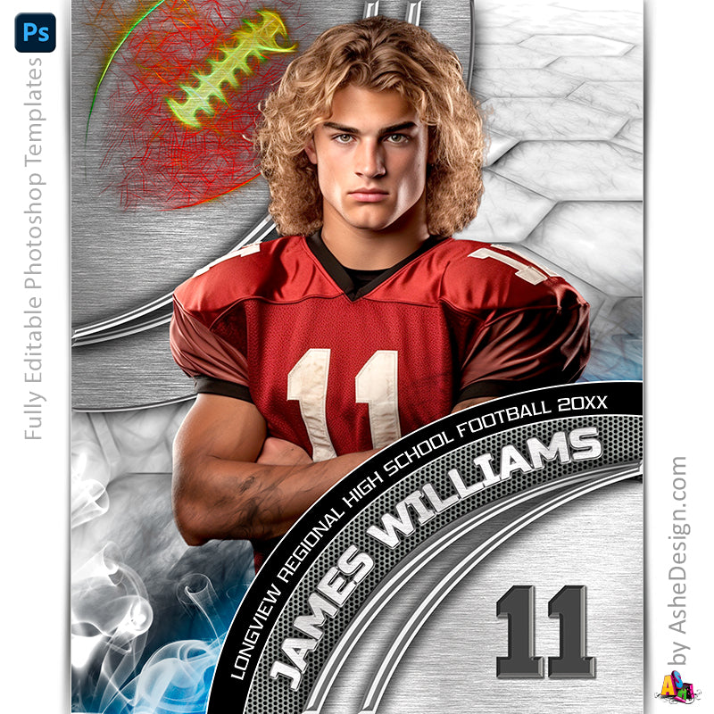 Sports Poster, Photoshop Template, Digital Background, Custom Banner, Senior Banner, Football Poster, Football Banner, Football Template, Football Background, Football Backdrop, Football Digital, Football Mom, Homecoming Poster