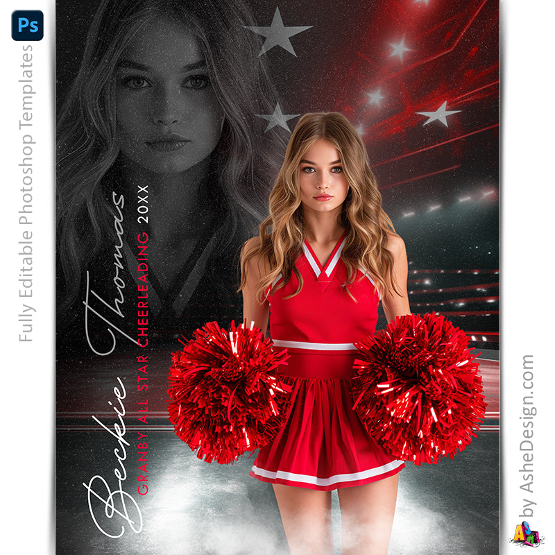 Amped Effects - Reflection Cheer Poster Template For Photoshop