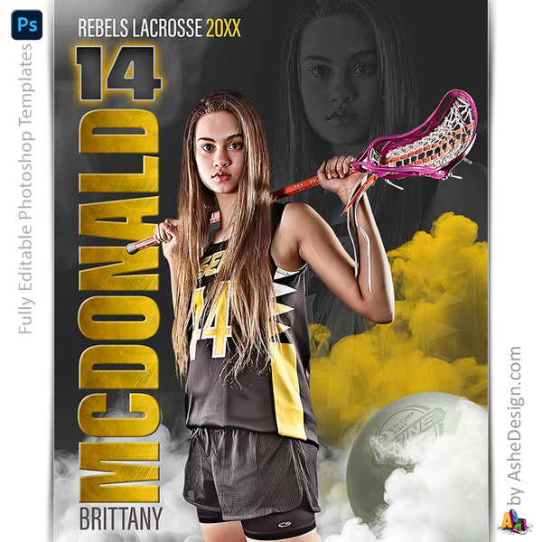 Amped Effects Sports Legends Lacrosse Poster Template For