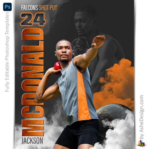 Amped Effects - Sports Legends Shot Put Poster Template For Photoshop
