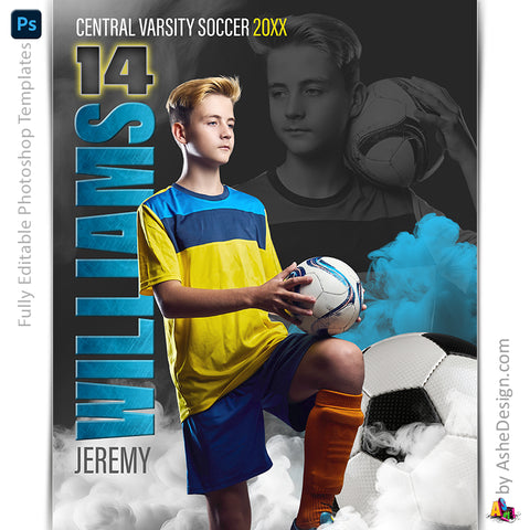 Amped Effects - Sports Legends Soccer Poster Template For Photoshop