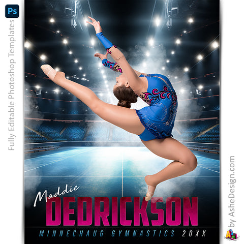 Amped Effects - Stadium Lights Gymnastics Poster Template For Photoshop
