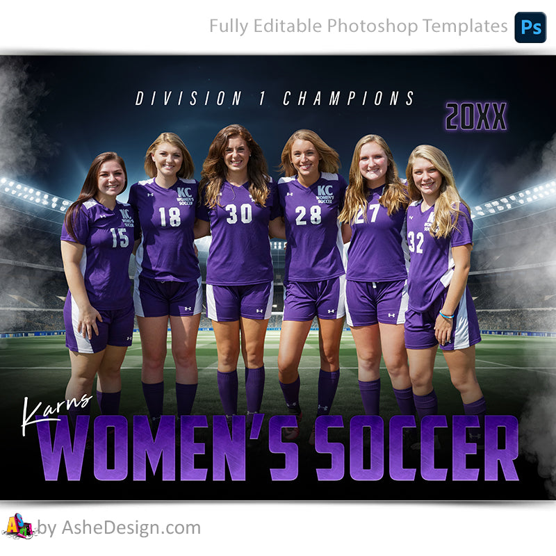 Amped Effects - Stadium Lights Soccer Team Poster Template For Photoshop