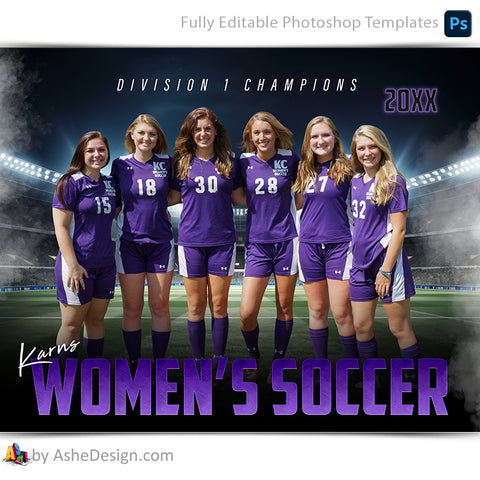 Amped Effects - Stadium Lights Soccer Team Poster Template For Photoshop
