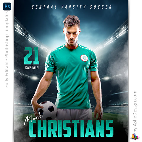 Amped Effects - Stadium Lights Soccer Poster Template For Photoshop