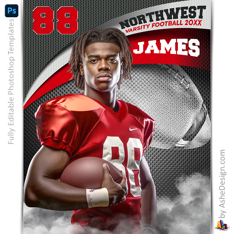 Sports Poster, Photoshop Template, Digital Background, Custom Banner, Senior Banner, Football Poster, Football Banner, Football Template, Football Background, Football Backdrop, Football Digital, Football Mom, Homecoming Poste