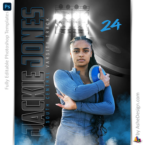 Amped Effects - Under The Lights Discus Poster Template For Photoshop