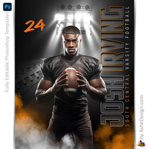 Amped Effects - Under The Lights Football Poster Template For Photoshop