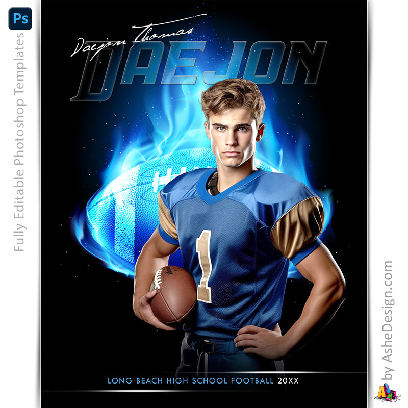 Sports Poster, Photoshop Template, Digital Background, Custom Banner, Senior Banner, Football Poster, Football Banner, Football Template, Football Background, Football Backdrop, Football Digital, Football Mom, Homecoming Poster