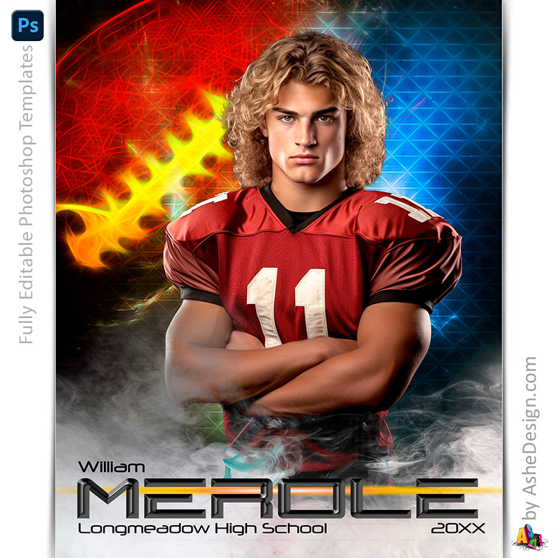 Sports Poster, Photoshop Template, Digital Background, Custom Banner, Senior Banner, Football Poster, Football Banner, Football Template, Football Background, Football Backdrop, Football Digital, Football Mom, Homecoming Poster