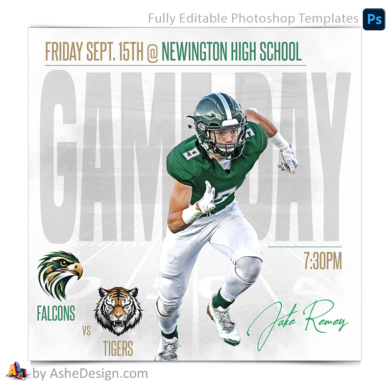 Game Day Social Media Template for Photoshop - Whiteout Football