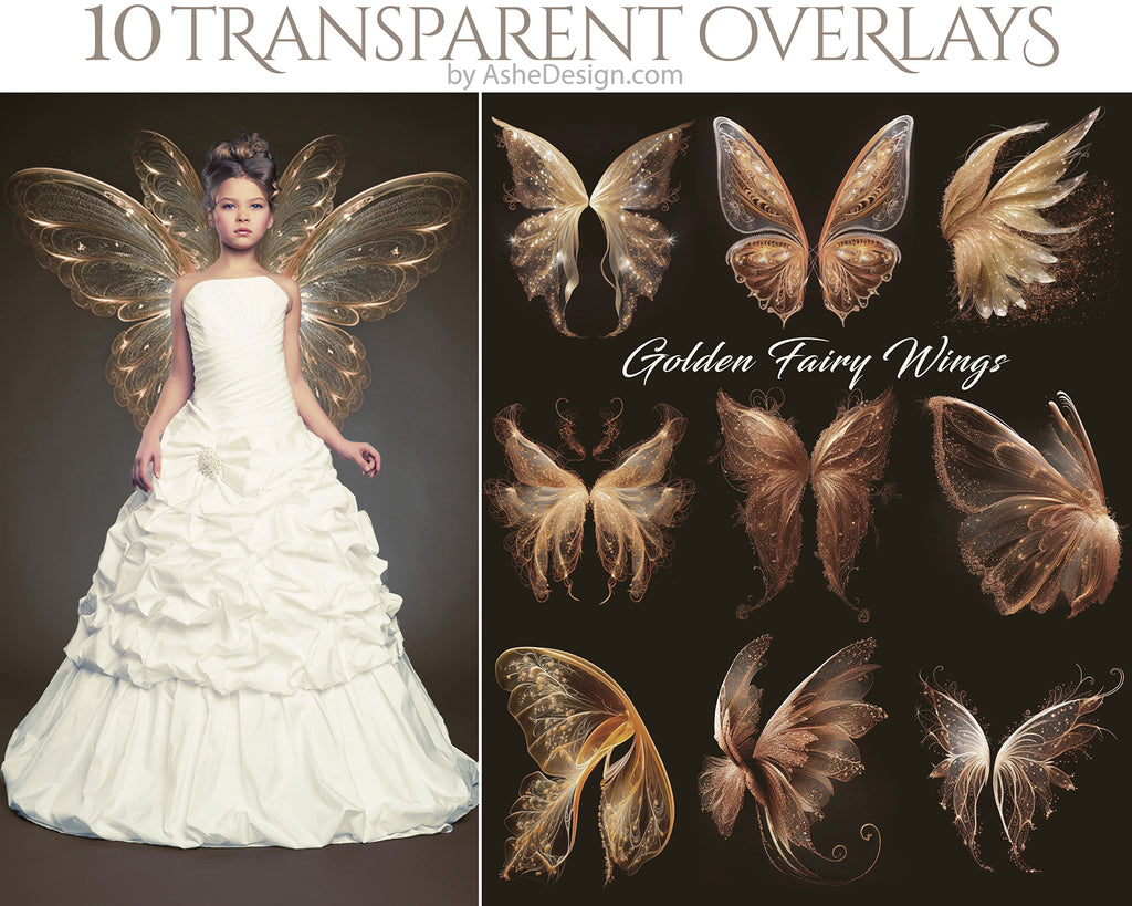 designing tool, photo enhancement, digital design, photoshop design, custom design, photo prop, designing prop, designer gem, designer tool, Scrapbook element, Golden Wings Overlay, Digital Golden Wings, Fairy Wings