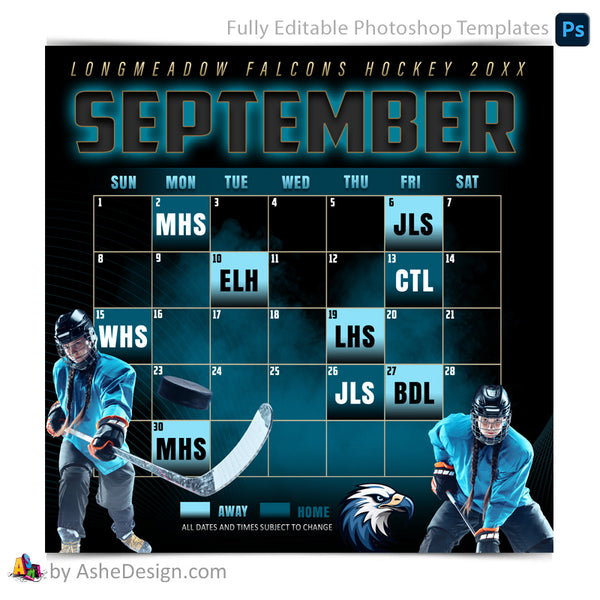 Game Schedule Social Media Template for Photoshop - The GOAT