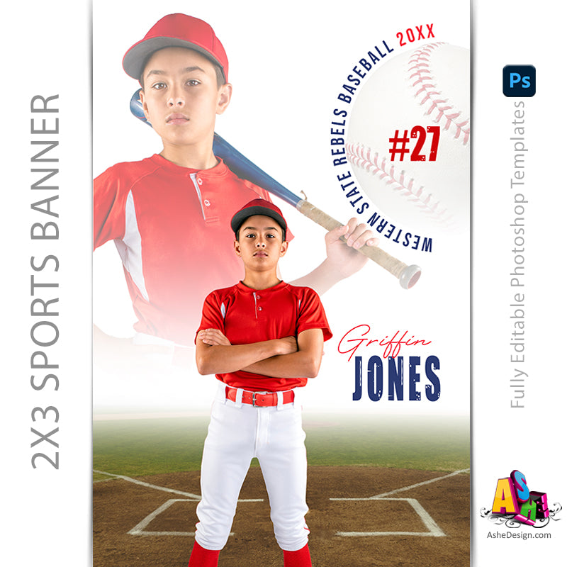 2x3 Amped Sports Banner - All Around Baseball