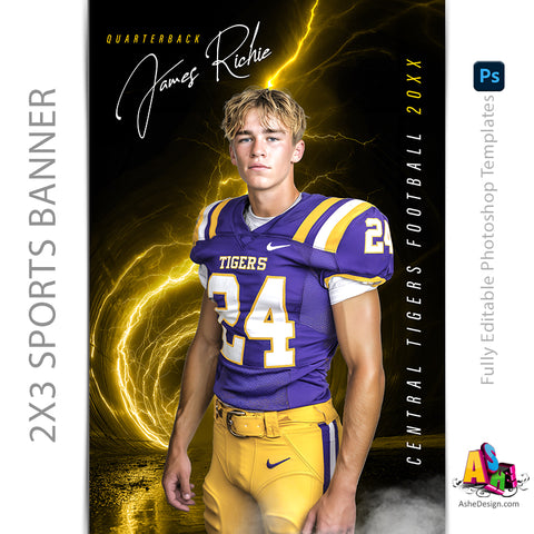 2x3 Amped Sports Banner - Lightning Tunnel
