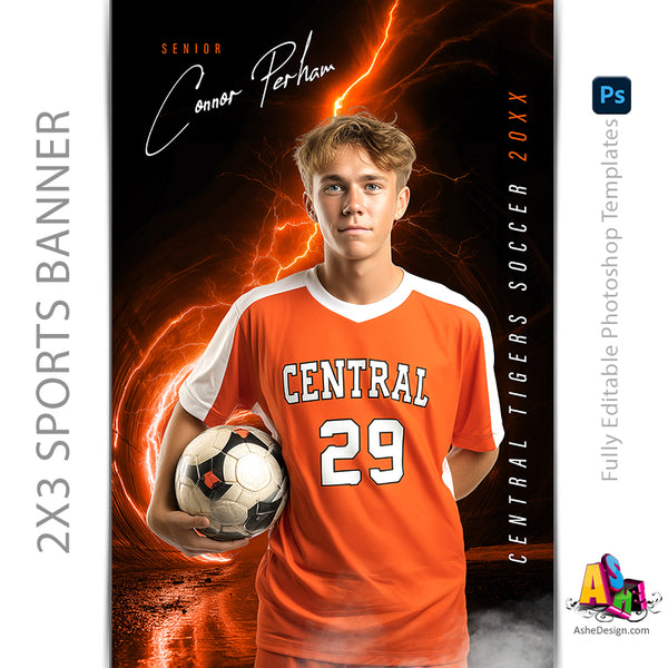 2x3 Amped Sports Banner - Lightning Tunnel