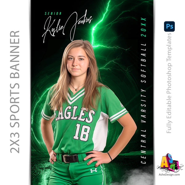 2x3 Amped Sports Banner - Lightning Tunnel