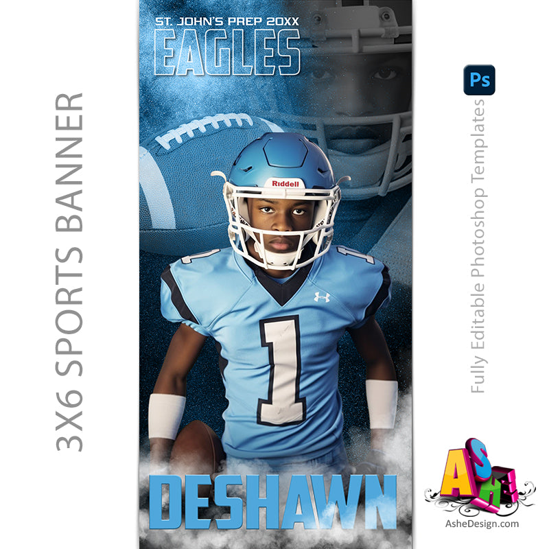 Sports Banner, Photoshop Template, Digital Background, Custom Banner, Senior Night Banner, Football Poster, Football Banner, Football Template, Football Background, Football Backdrop, Football Digital, Football Mom Gift, Homecoming Banner