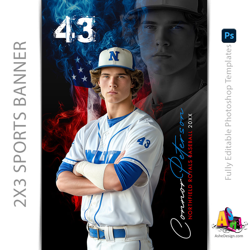 2x3 Amped Sports Banner - Reflection American