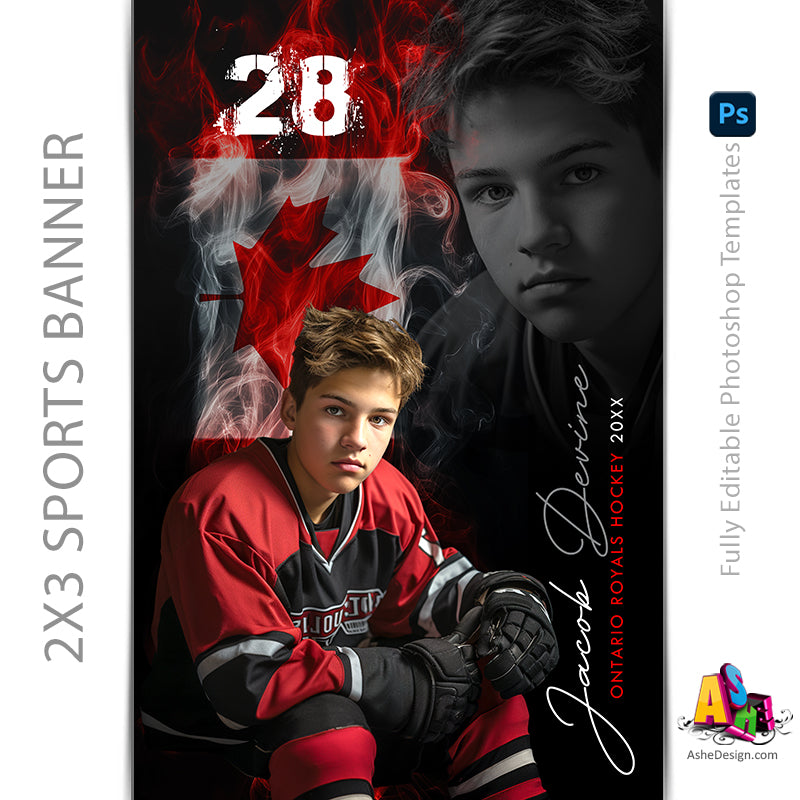 2x3 Amped Sports Banner - Reflection Canadian