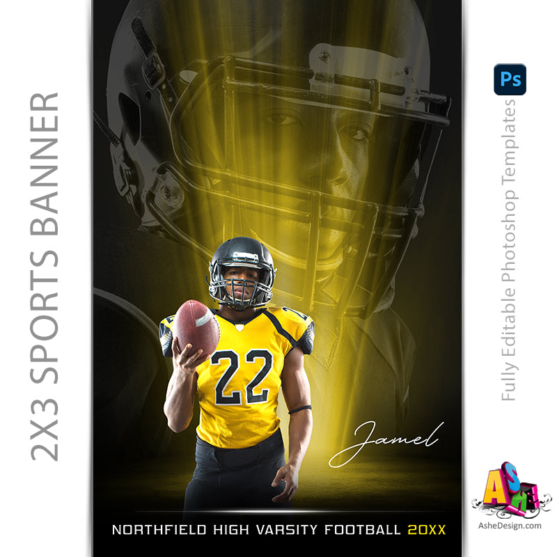2'x3' Multi Sport Banner - Uplights Template For Photoshop