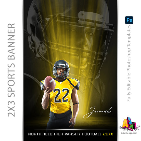 2'x3' Multi Sport Banner - Uplights Template For Photoshop