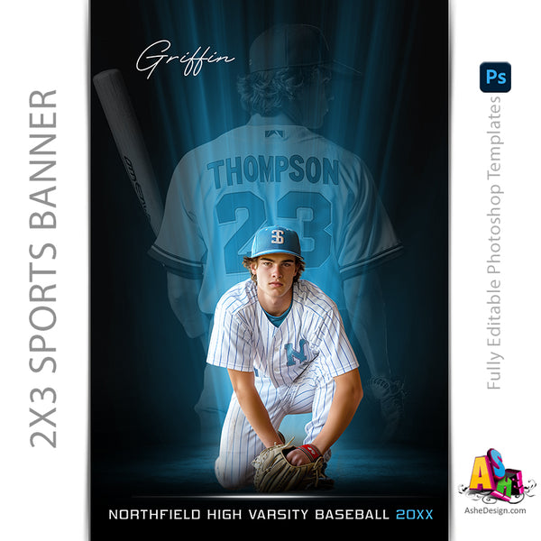 2'x3' Multi Sport Banner - Uplights Template For Photoshop