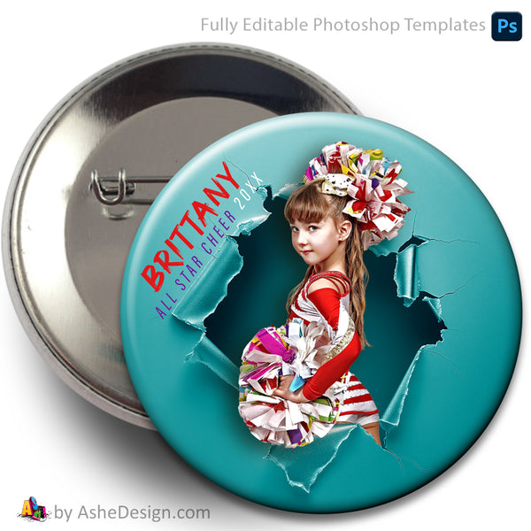 Sports Button - Multi-Sport Photoshop Template - Ripping Through