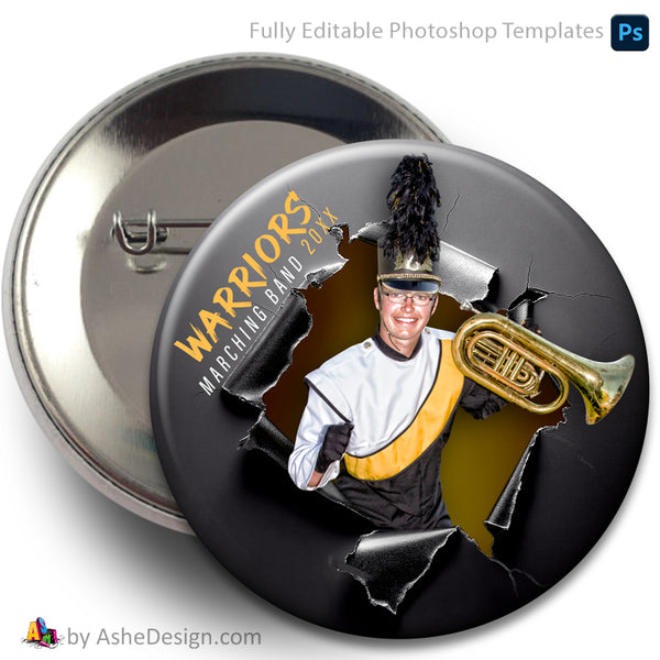 Sports Button - Multi-Sport Photoshop Template - Ripping Through