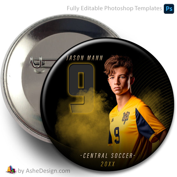 Sports Button - Multi-Sport Photoshop Template The GOAT