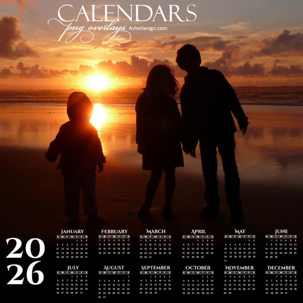 Designer Gems - 2026 Calendar Overlays - Serif